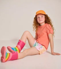 Hatley Tops | Girls Girls Coral Twisted Sleeve Tee