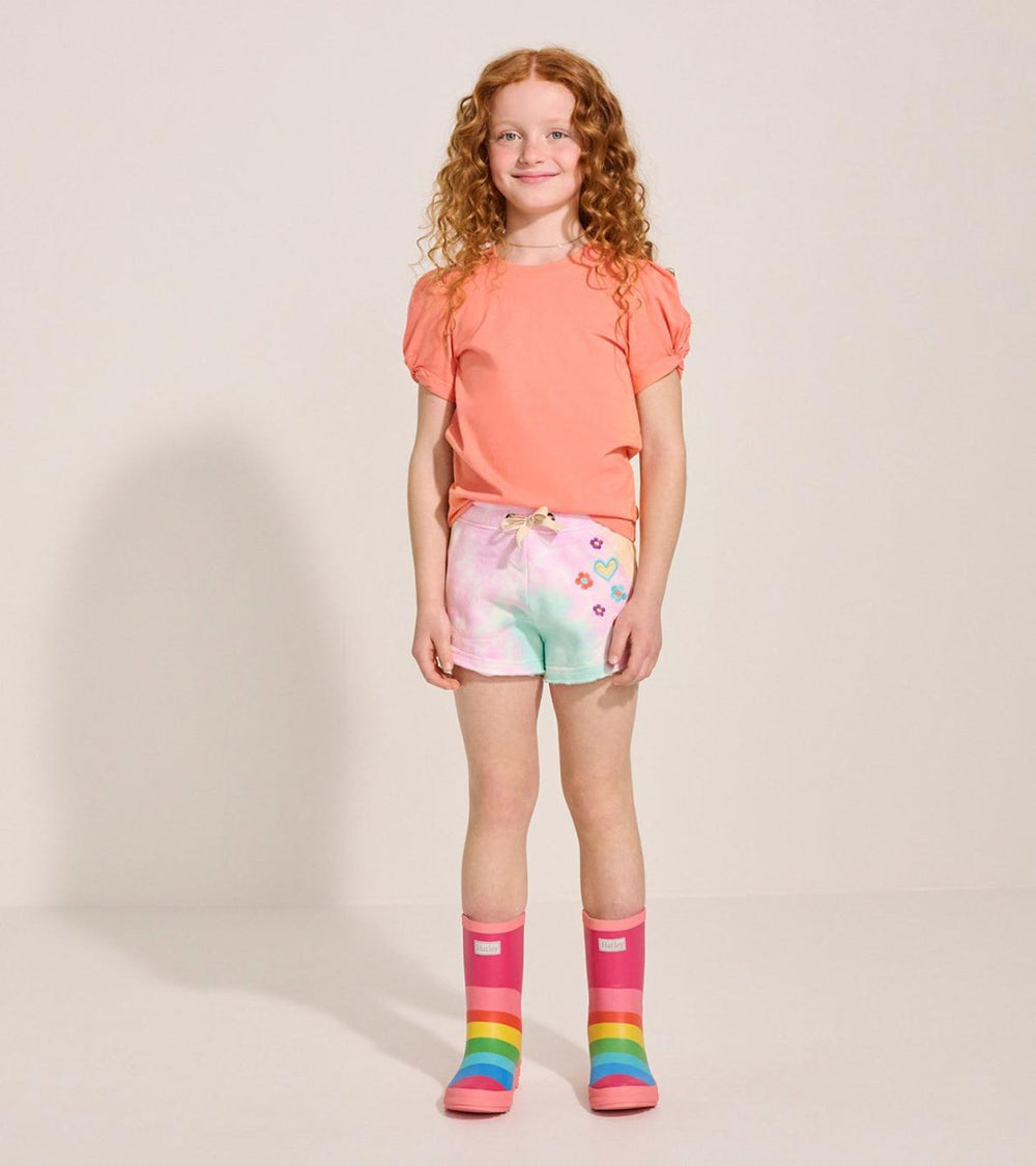 Hatley Tops | Girls Girls Coral Twisted Sleeve Tee