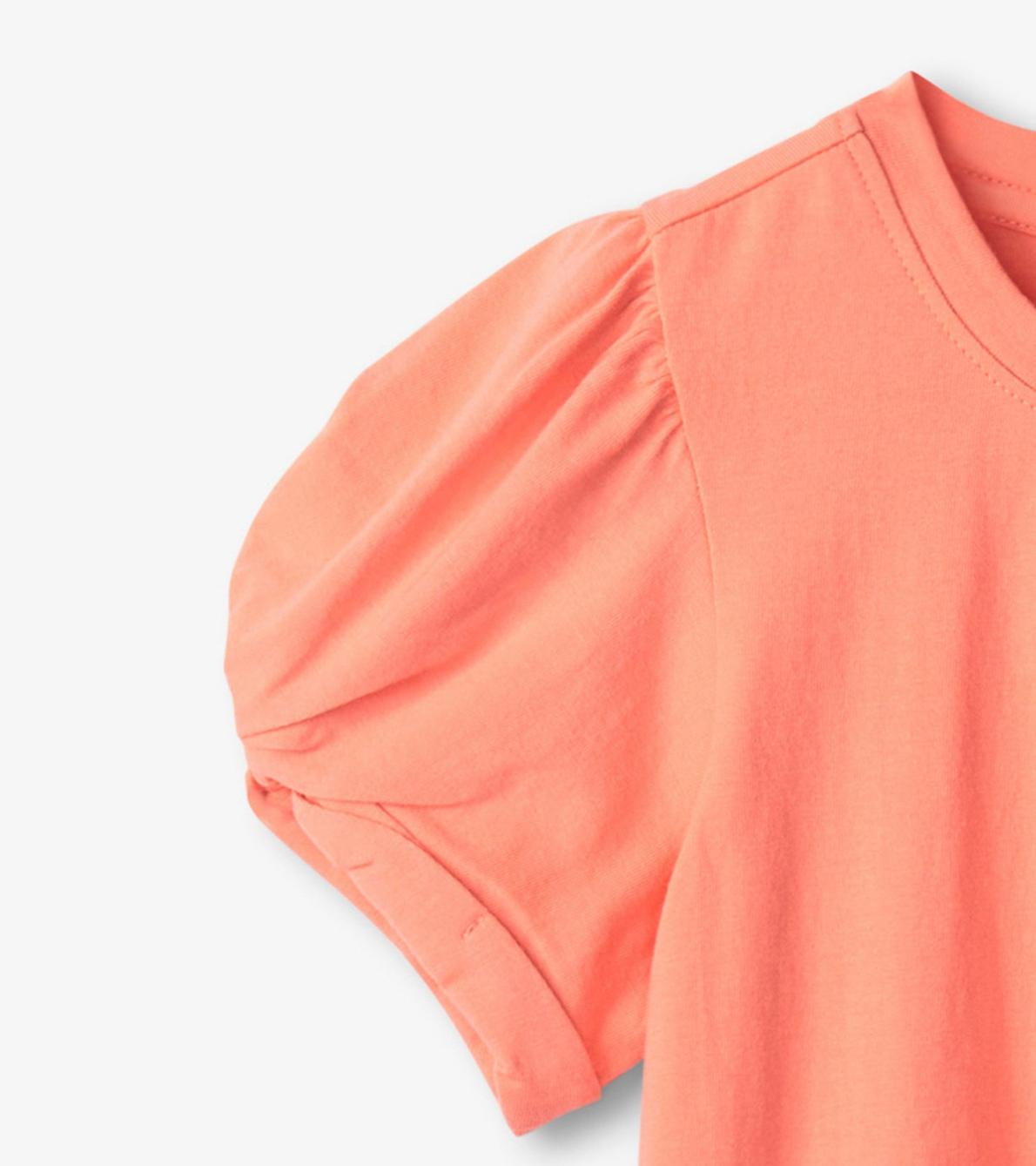 Hatley Tops | Girls Girls Coral Twisted Sleeve Tee