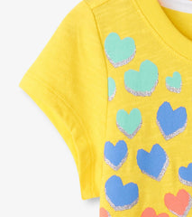 Hatley Tops | Girls Girls Falling Hearts Graphic Tee