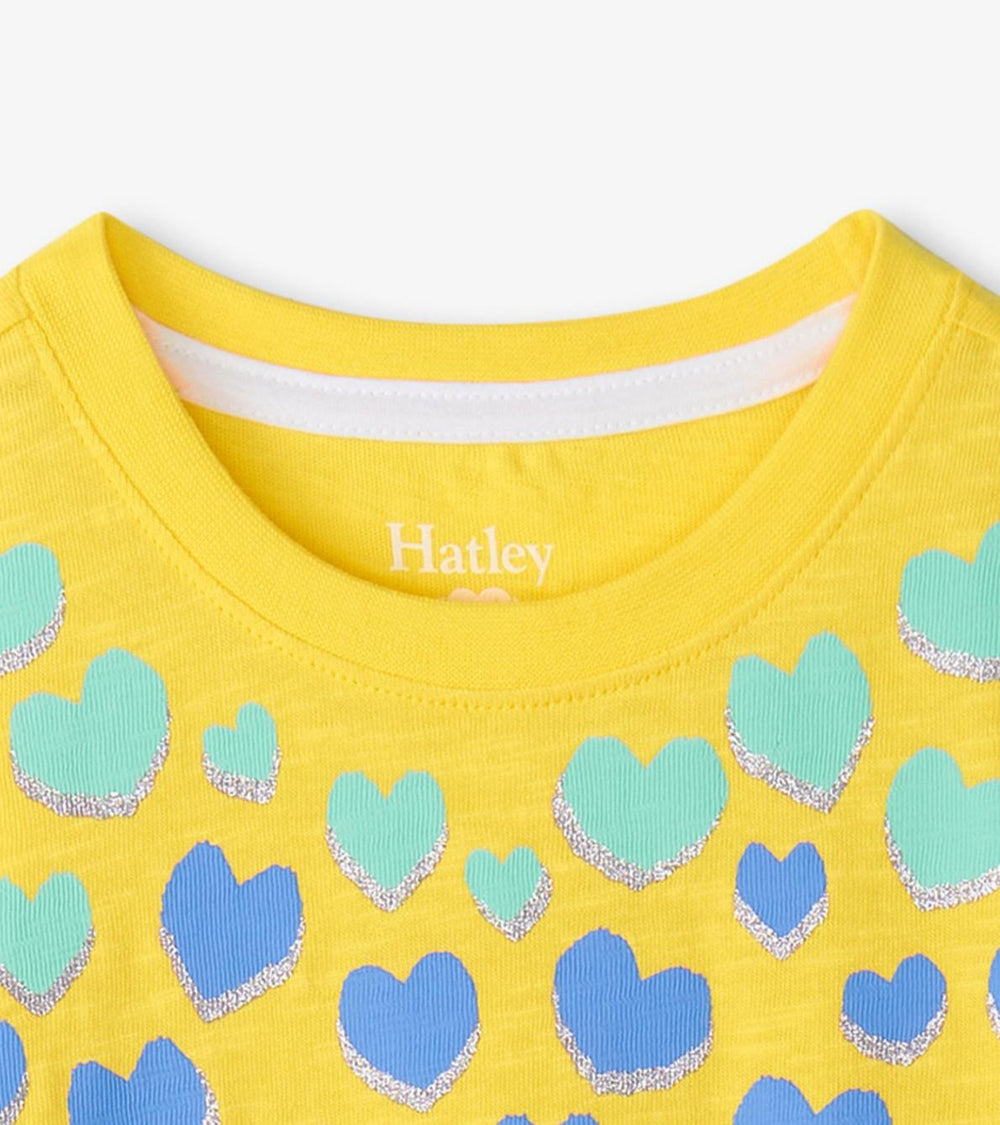 Hatley Tops | Girls Girls Falling Hearts Graphic Tee