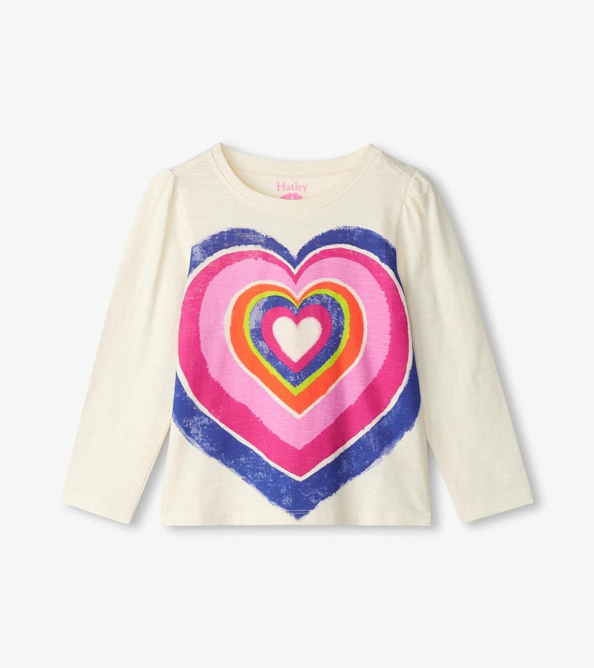 Hatley Tops | Girls Girls Layered Hearts Long Sleeve Graphic Tee