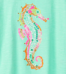 Hatley Tops | Girls Girls Painted Seashorse Relaxed T-Shirt