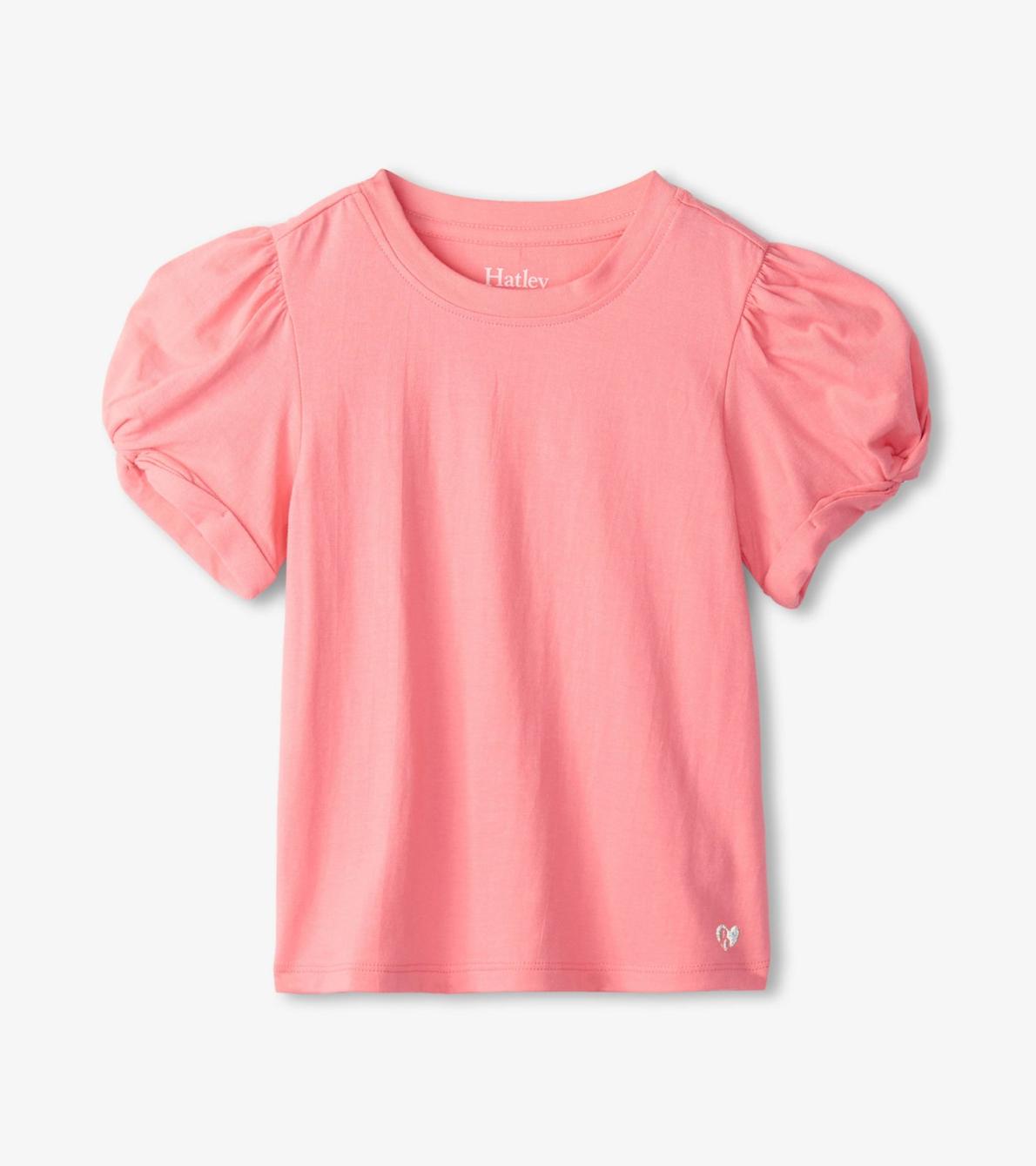 Hatley Tops | Girls Girls Pink Sachet Twisted Sleeve Tee