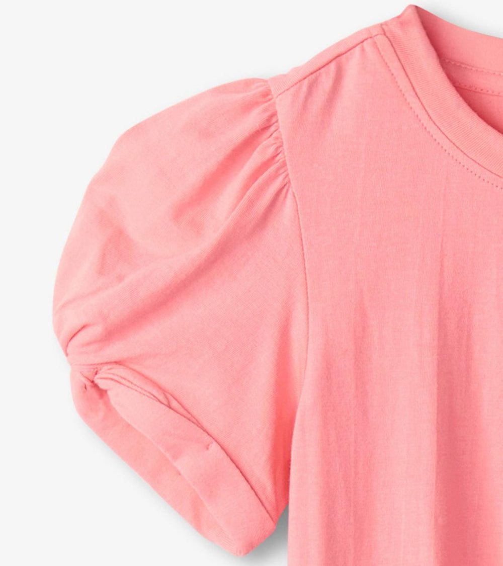 Hatley Tops | Girls Girls Pink Sachet Twisted Sleeve Tee