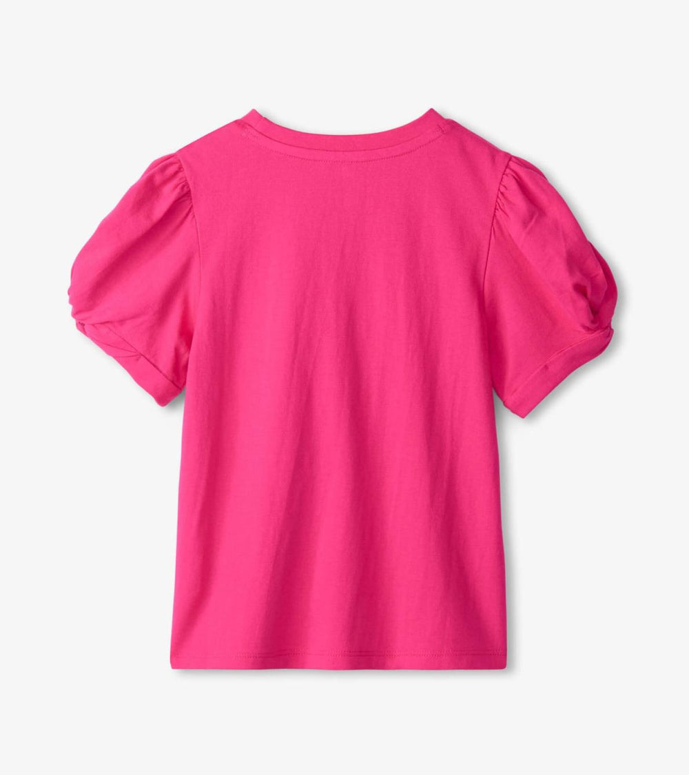 Hatley Tops | Girls Girls Pink Twisted Sleeve Tee