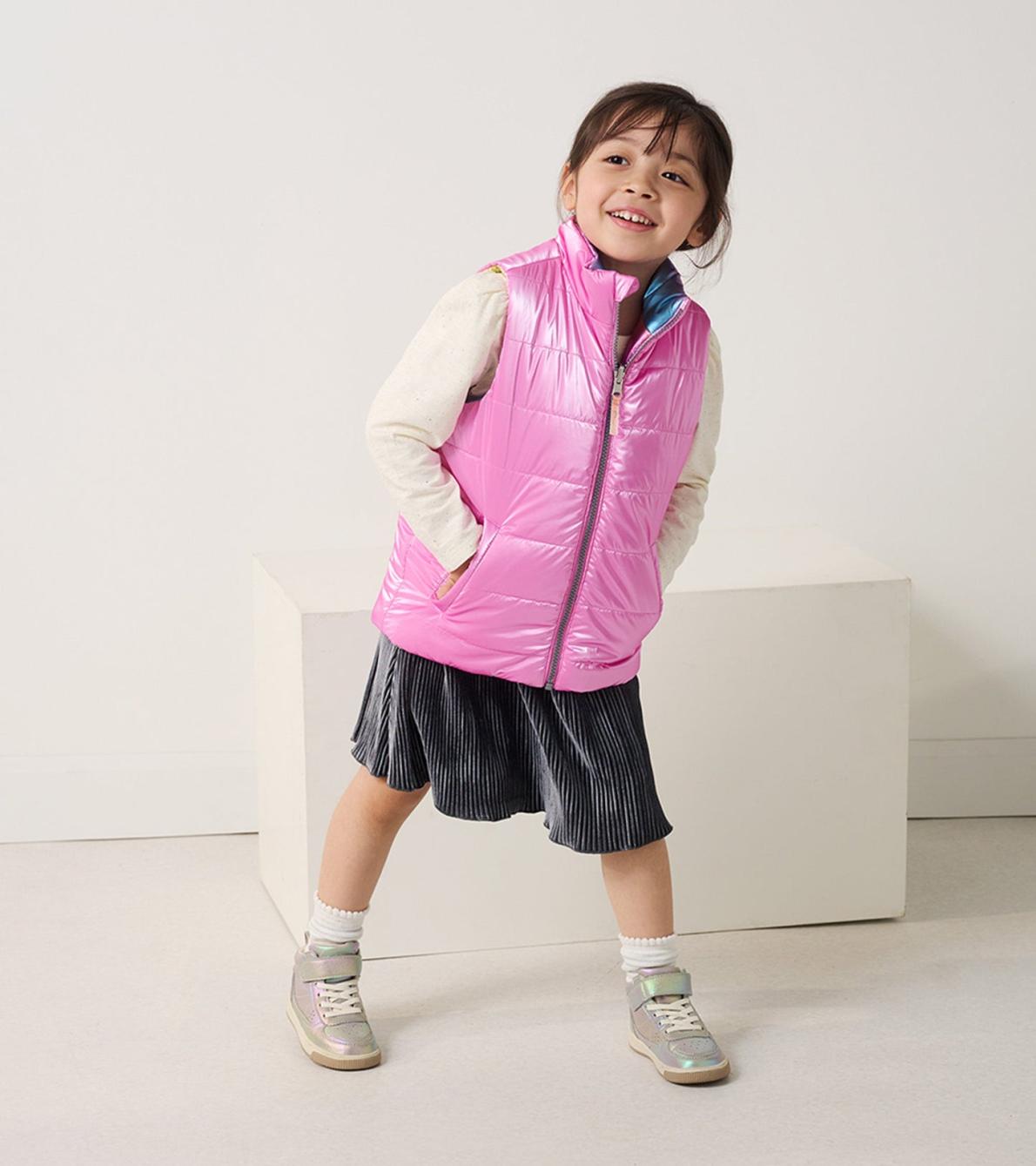 Hatley Tops | Girls Girls Rainbow Shine Reversible Quilted Vest