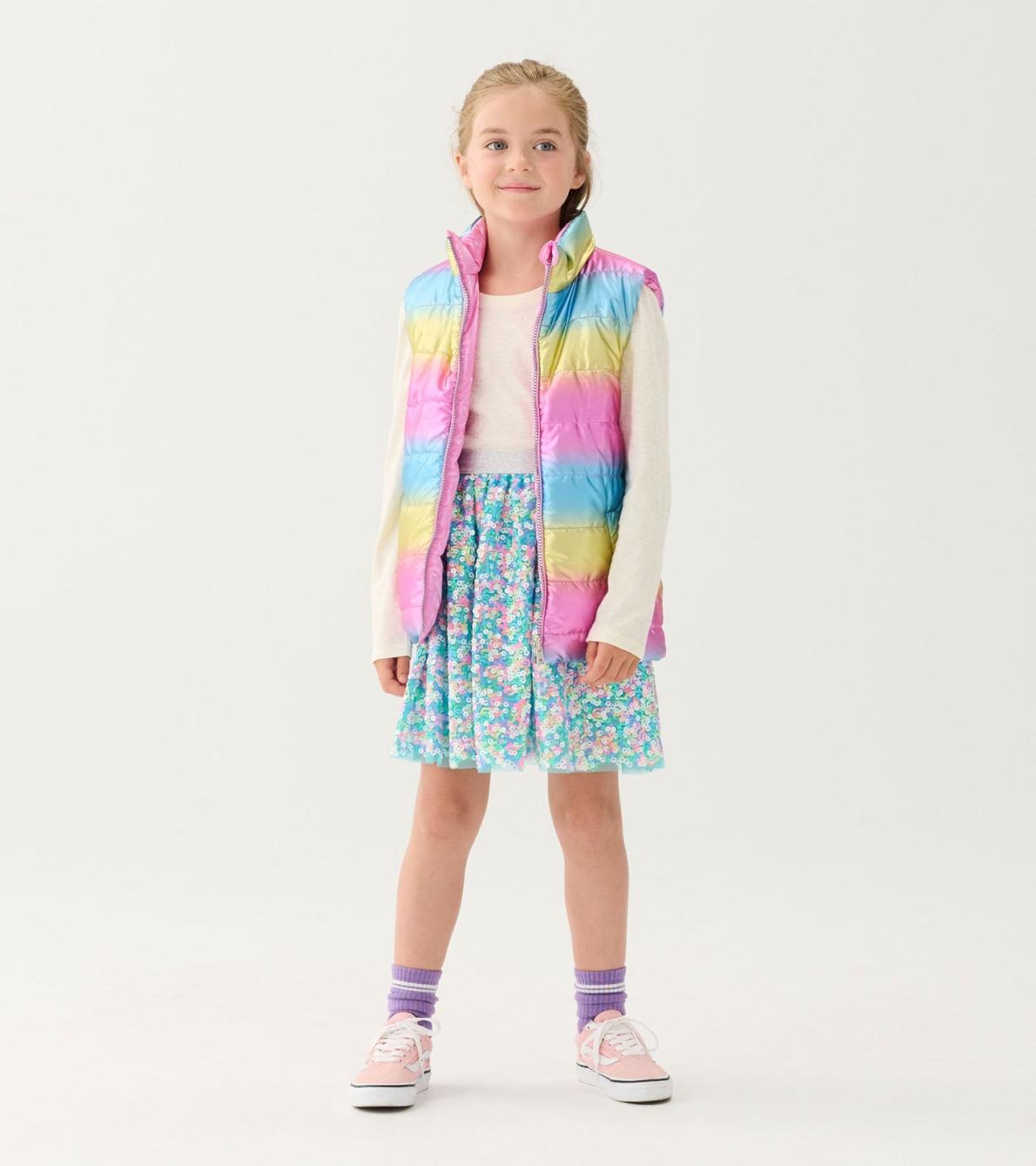 Hatley Tops | Girls Girls Rainbow Shine Reversible Quilted Vest