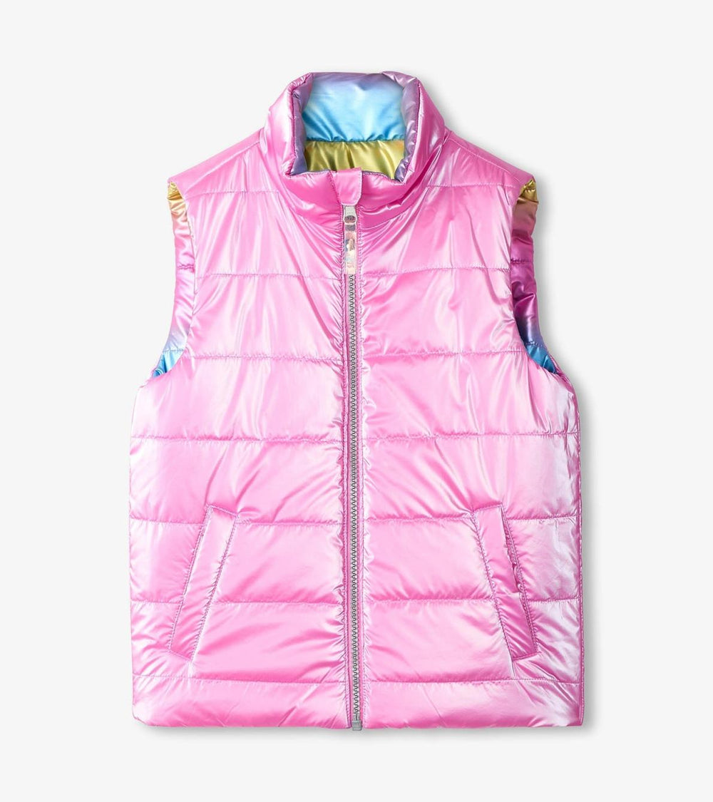 Hatley Tops | Girls Girls Rainbow Shine Reversible Quilted Vest