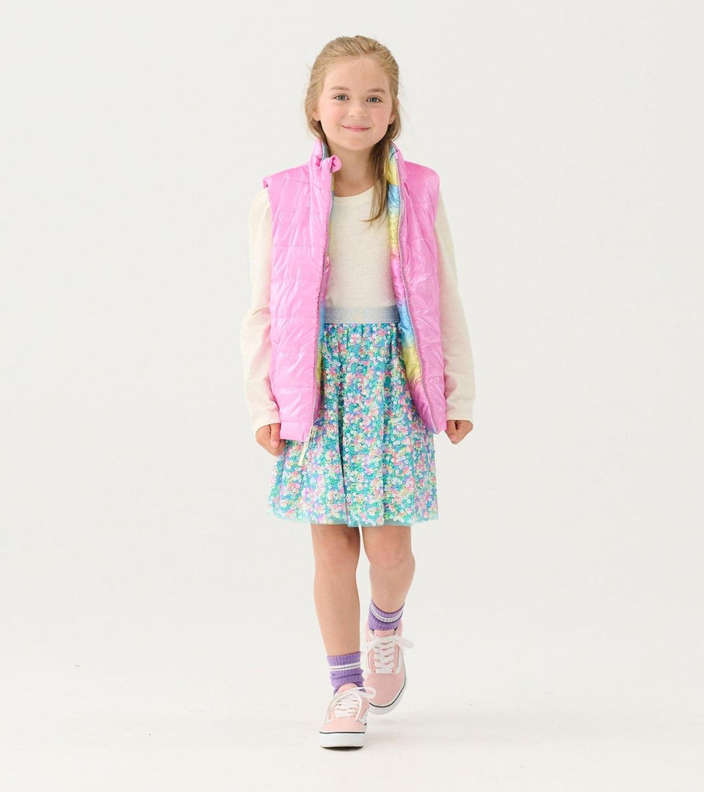Hatley Tops | Girls Girls Rainbow Shine Reversible Quilted Vest