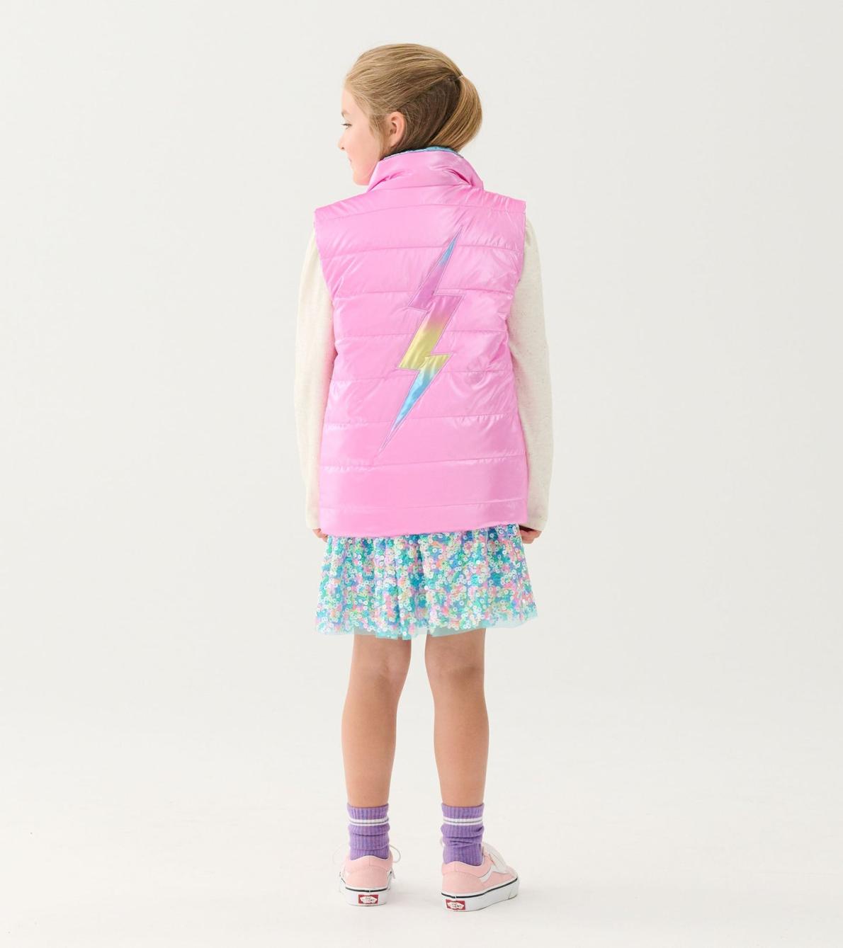 Hatley Tops | Girls Girls Rainbow Shine Reversible Quilted Vest