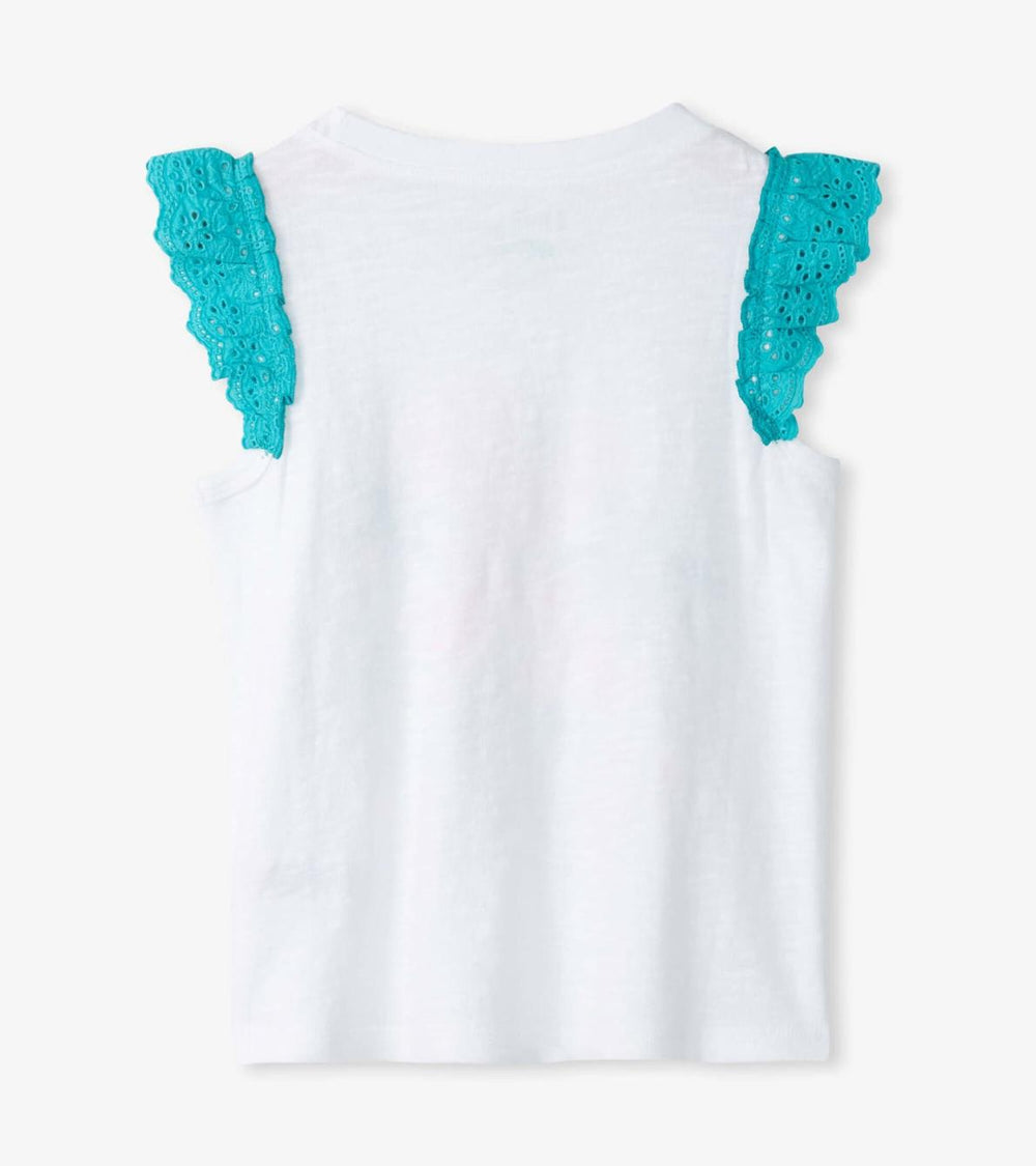 Hatley Tops | Girls Girls Stay Golden Ruffle Sleeve Tank Top