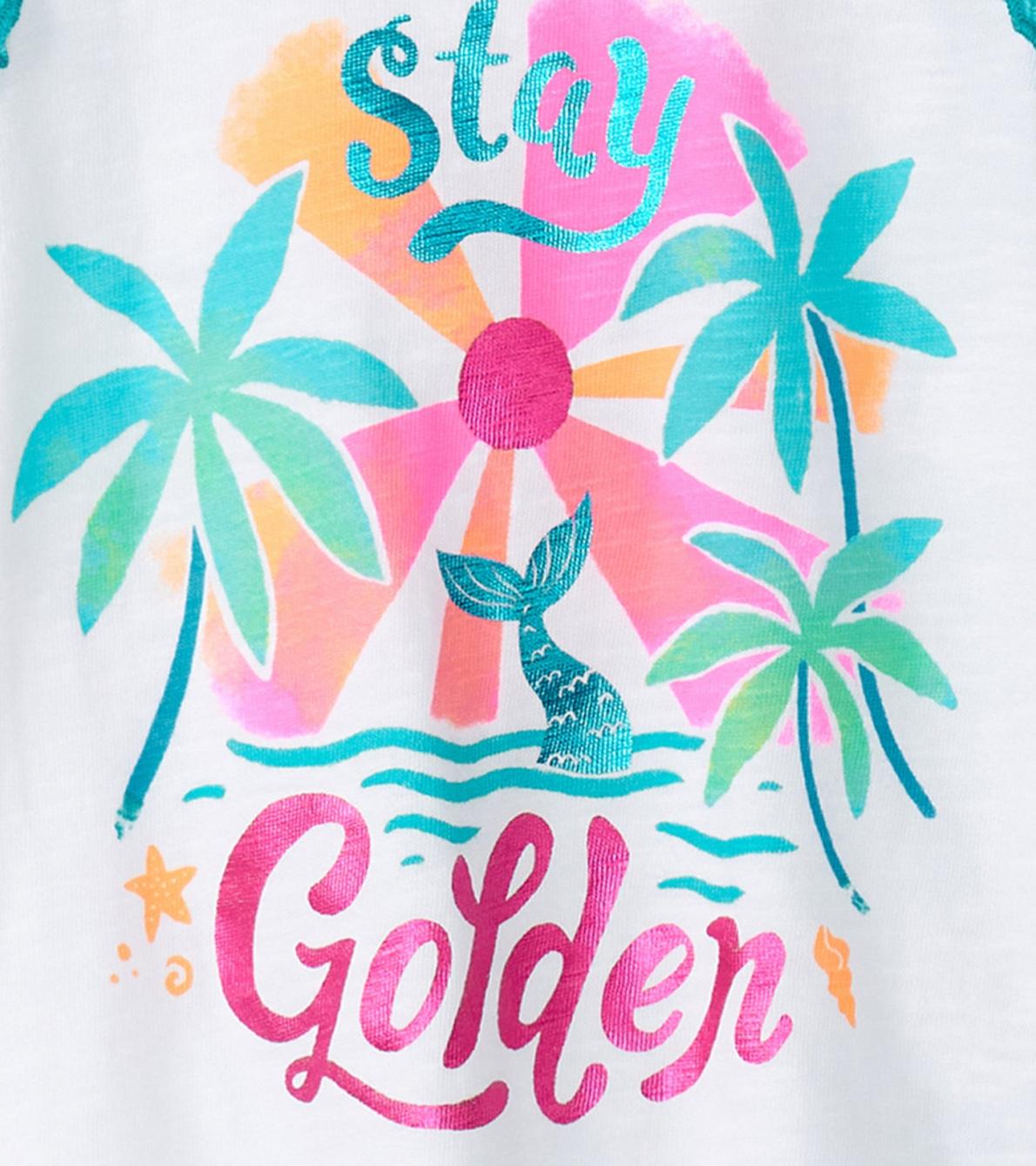 Hatley Tops | Girls Girls Stay Golden Ruffle Sleeve Tank Top