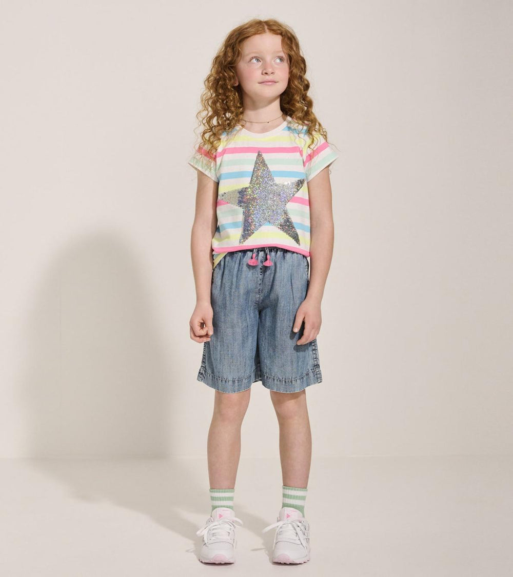 Hatley Tops | Girls Girls Summer Sea Stripes Graphic Tee