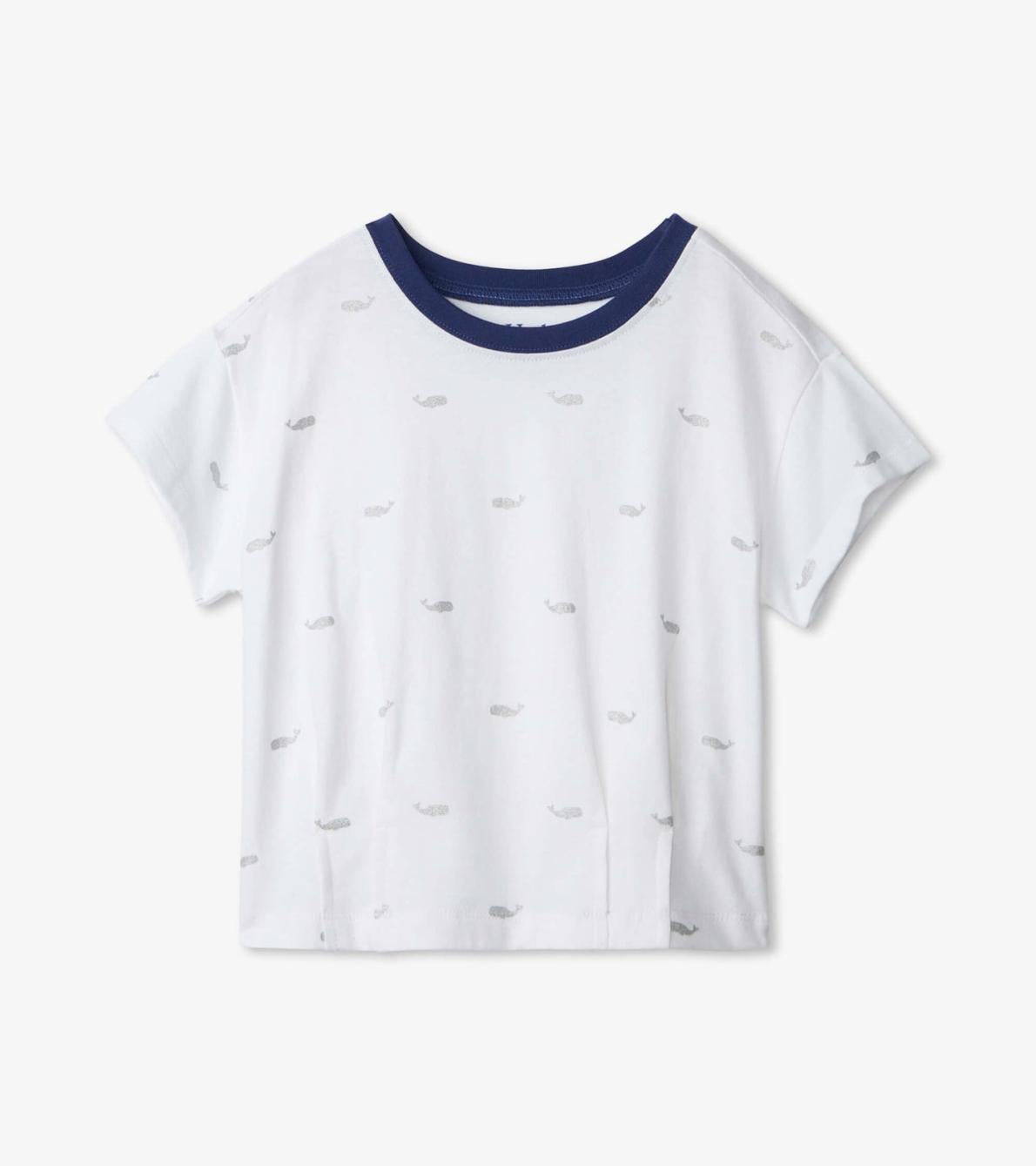 Hatley Tops | Girls Nautical Anchors Pleated Slouchy Tee