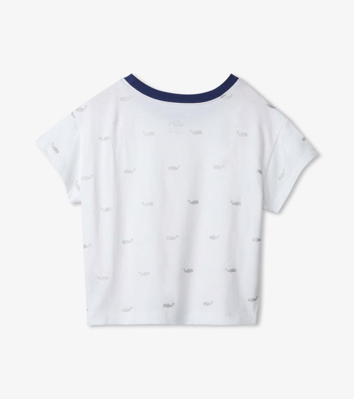 Hatley Tops | Girls Nautical Anchors Pleated Slouchy Tee