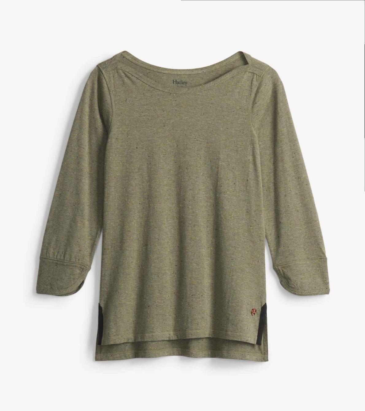 Hatley Tops | Women 3/4 Sleeve Breton - Loden Green