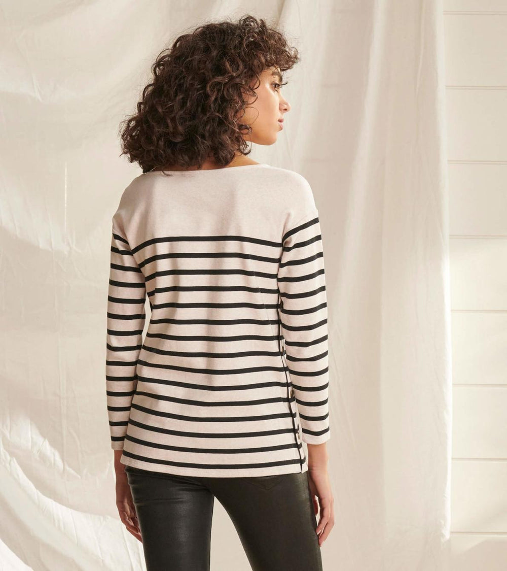 Hatley Tops | Women Ali Breton Top - Cream Melange Stripes