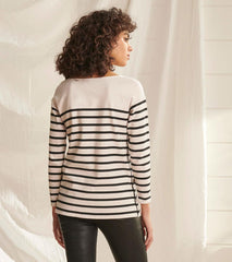 Hatley Tops | Women Ali Breton Top - Cream Melange Stripes