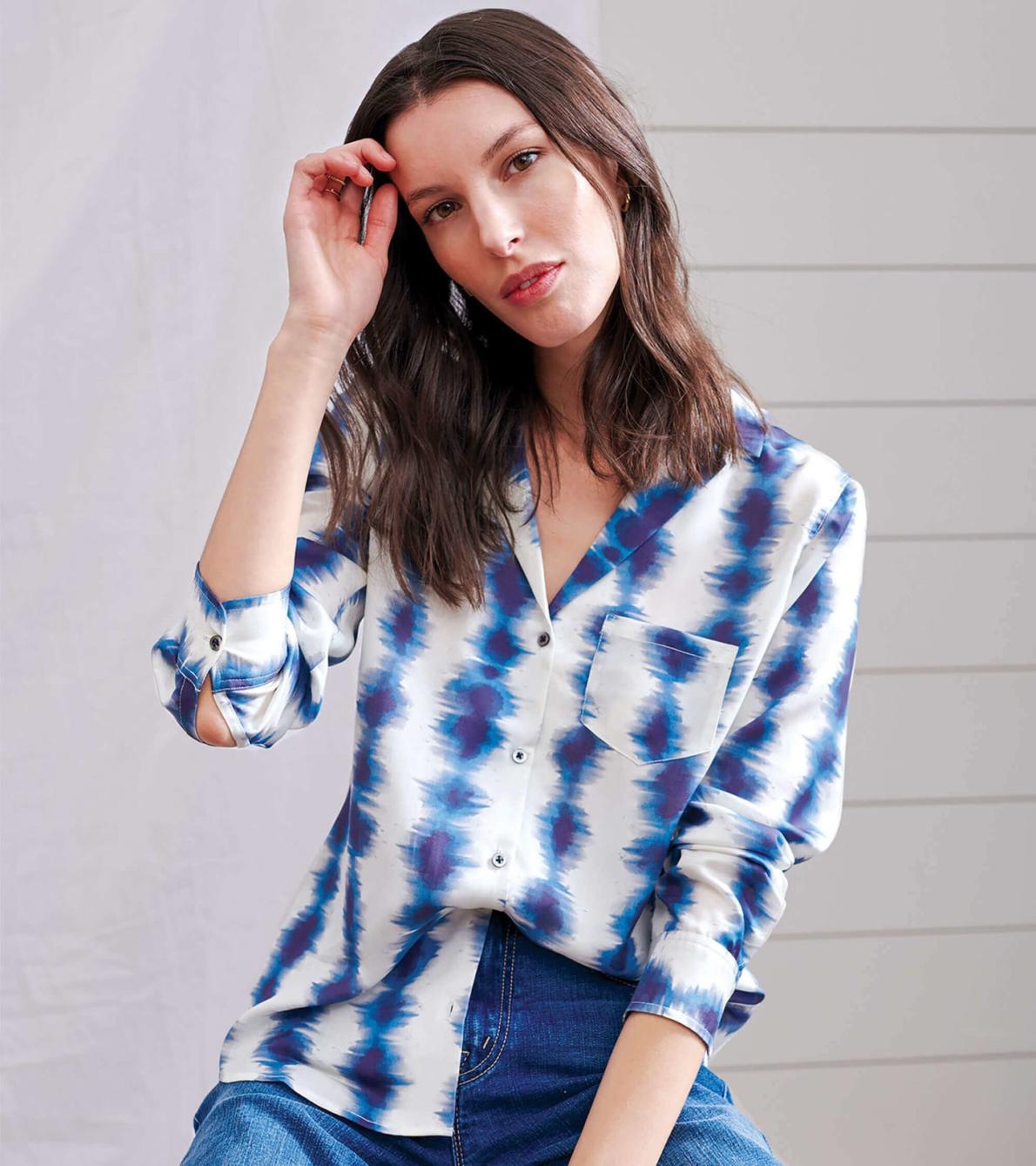 Hatley Tops | Women Ariane Shirt - Linear Waves
