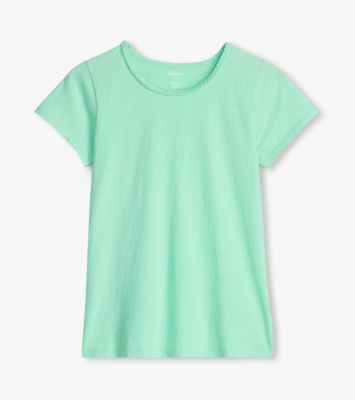 Hatley Tops | Women Braided Neck Tee - Ice Green
