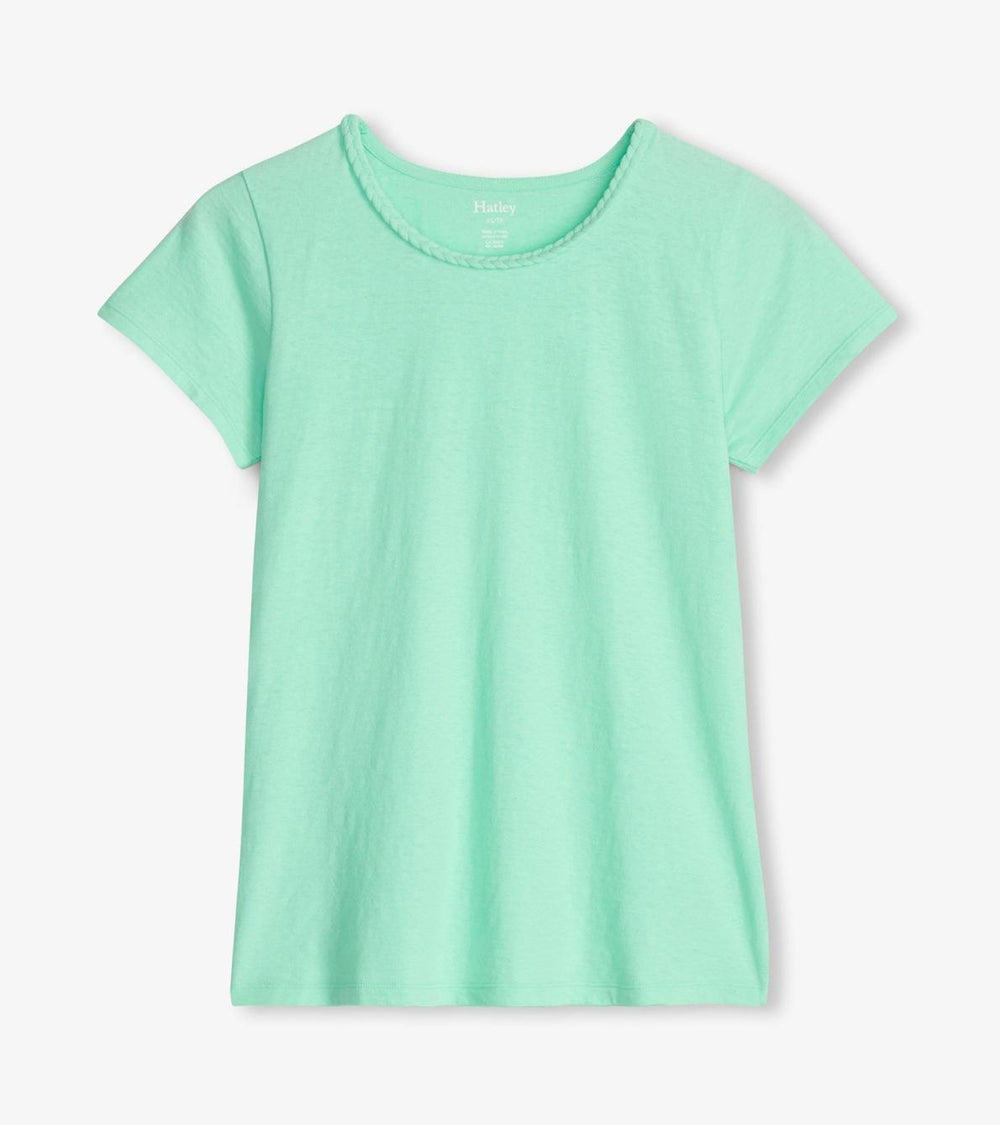 Hatley Tops | Women Braided Neck Tee - Ice Green
