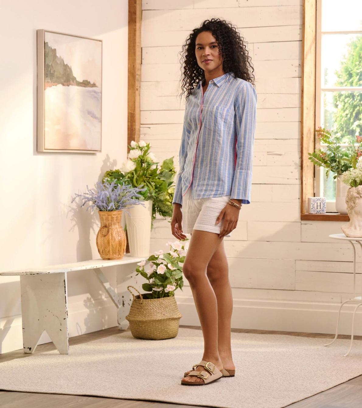 Hatley Tops | Women Cindy Blouse - Light Blue Stripes