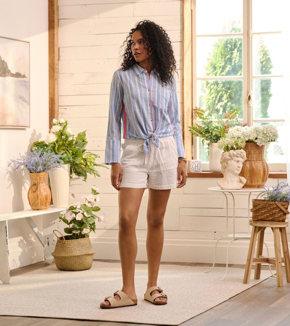 Hatley Tops | Women Cindy Blouse - Light Blue Stripes