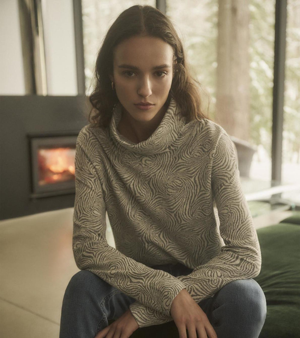 Hatley Tops | Women Funnel Neck Top - Textured Swirl