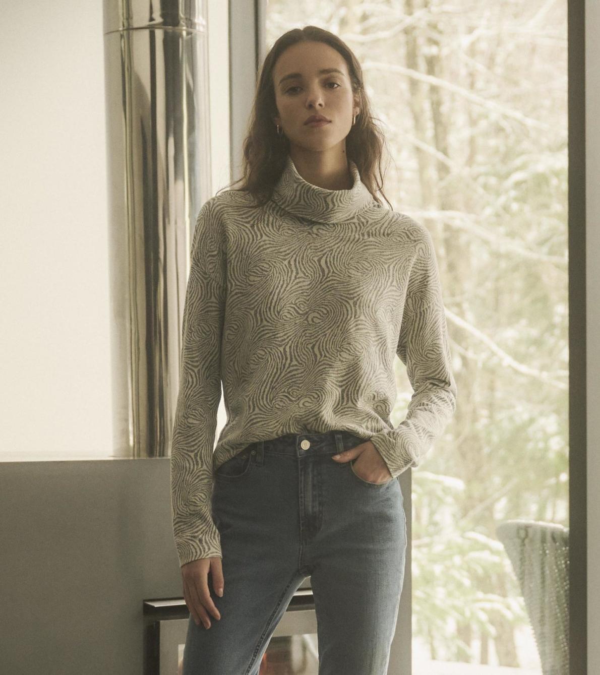 Hatley Tops | Women Funnel Neck Top - Textured Swirl