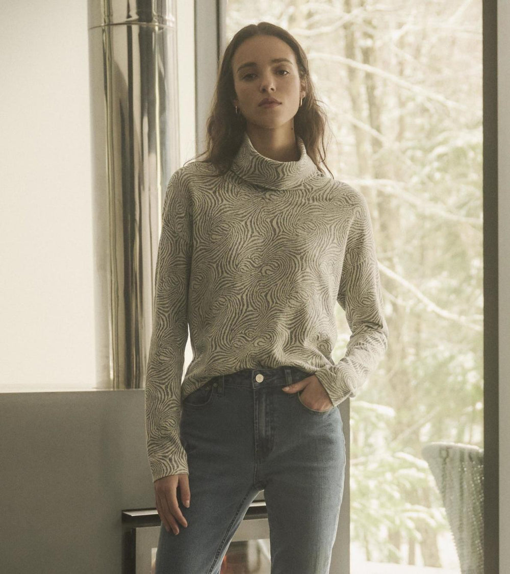 Hatley Tops | Women Funnel Neck Top - Textured Swirl