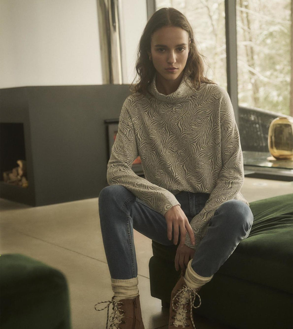 Hatley Tops | Women Funnel Neck Top - Textured Swirl