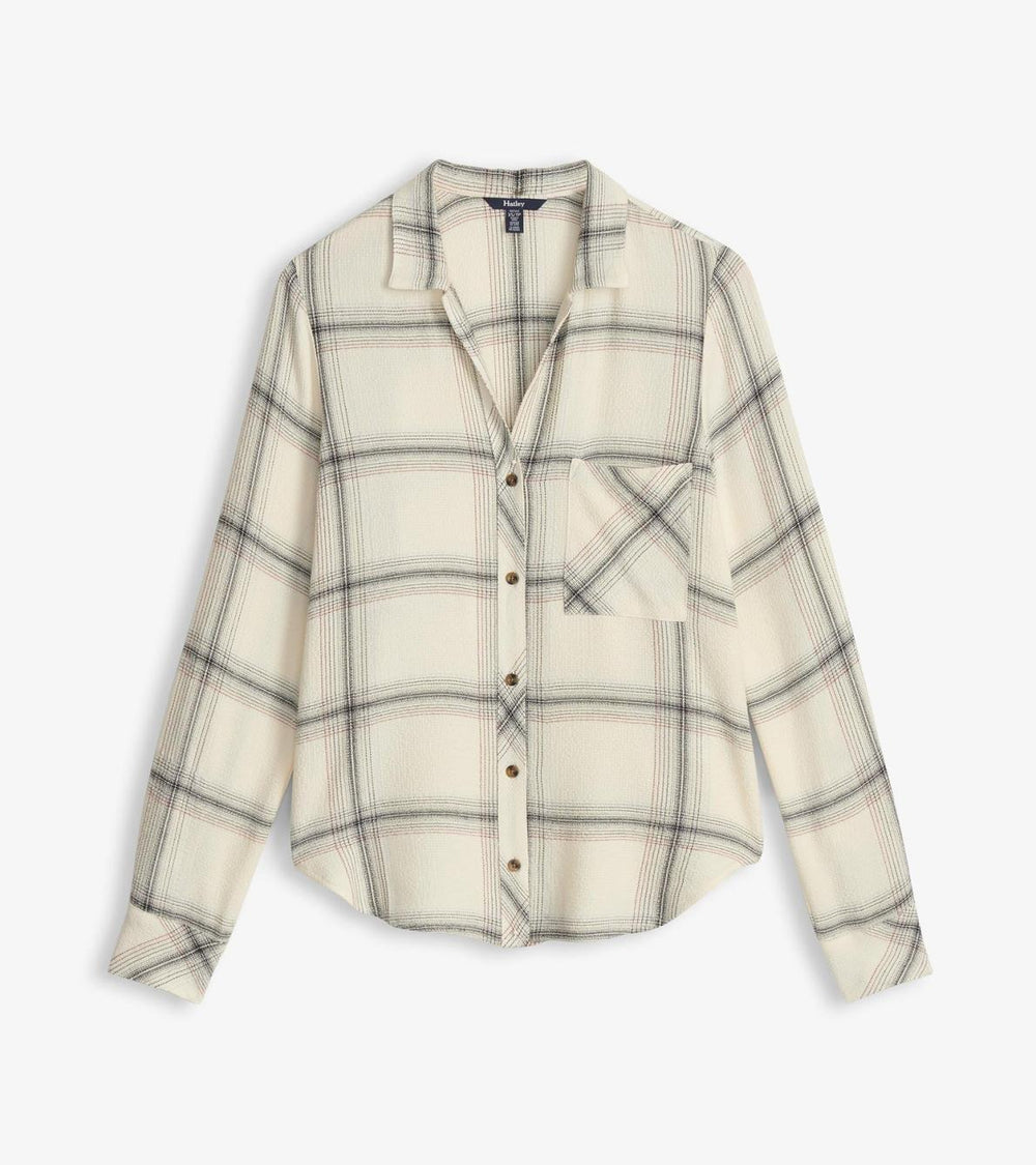 Hatley Tops | Women Lila Button Down - Cream Plaid