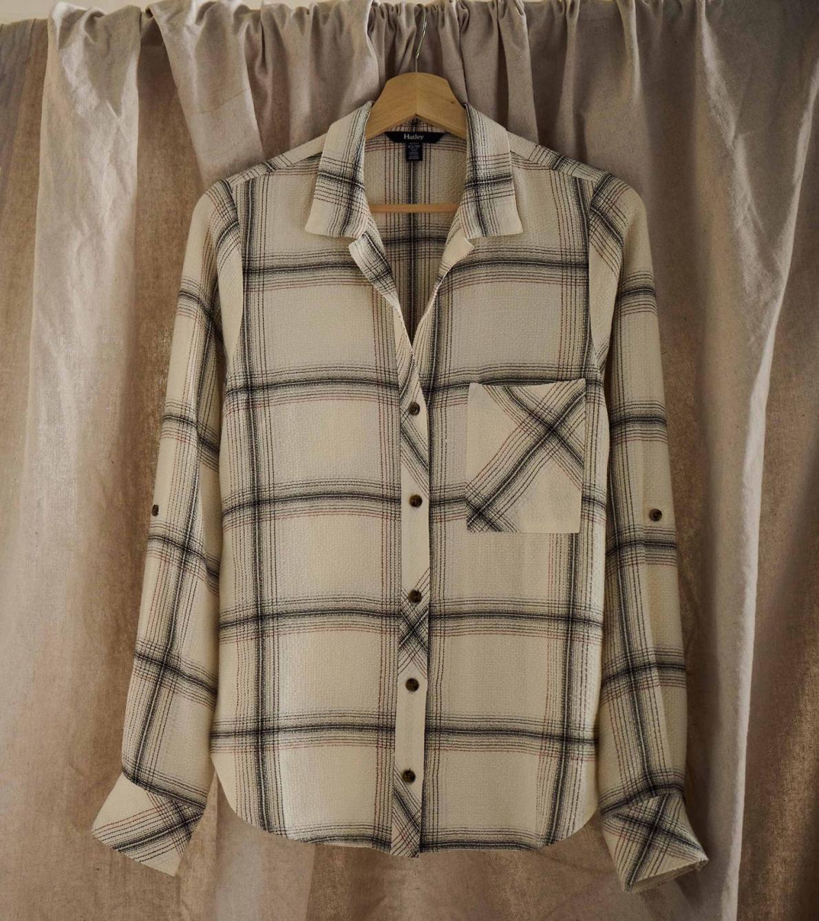 Hatley Tops | Women Lila Button Down - Cream Plaid