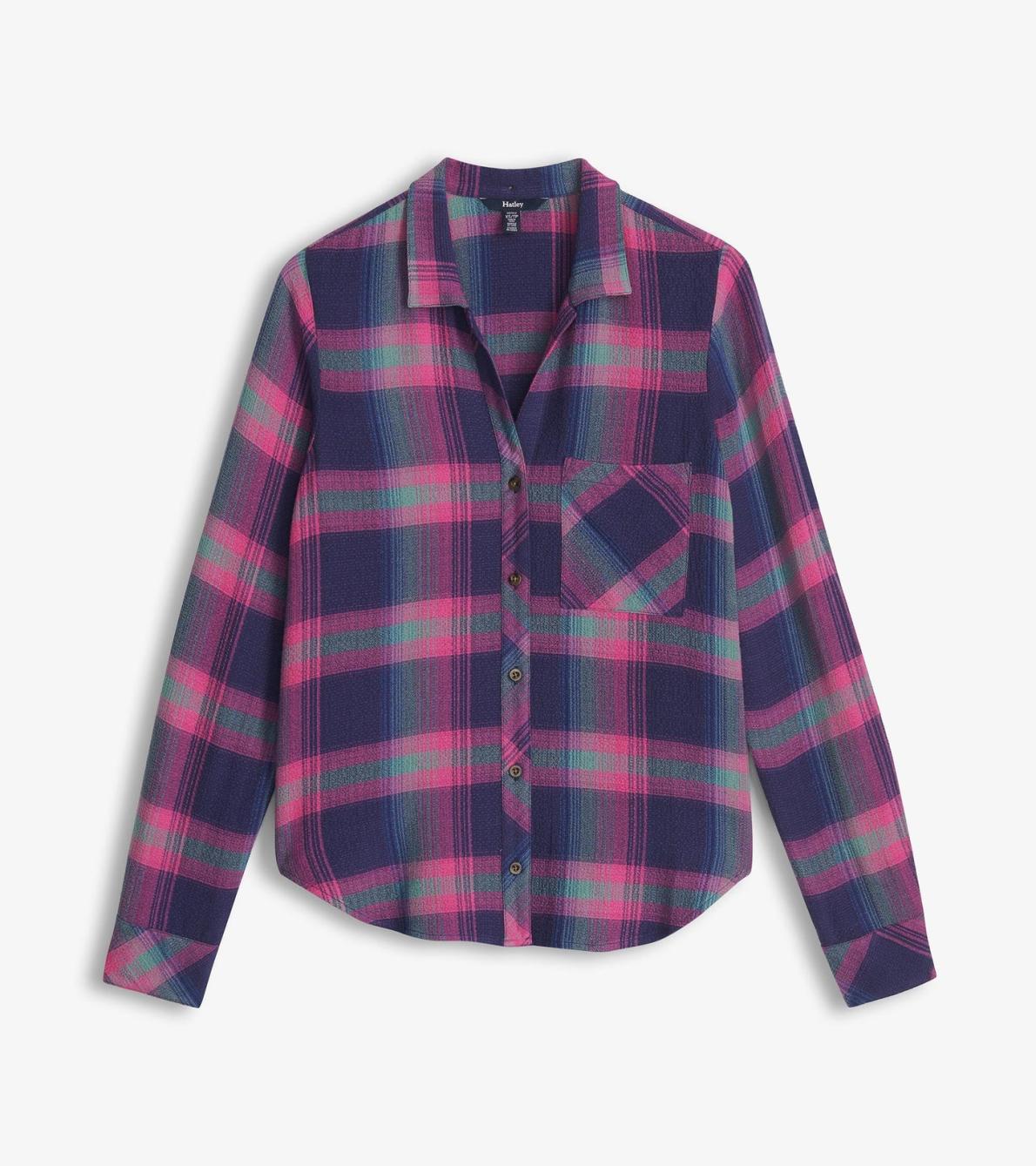 Hatley Tops | Women Lila Button Down - Fuchsia Plaid