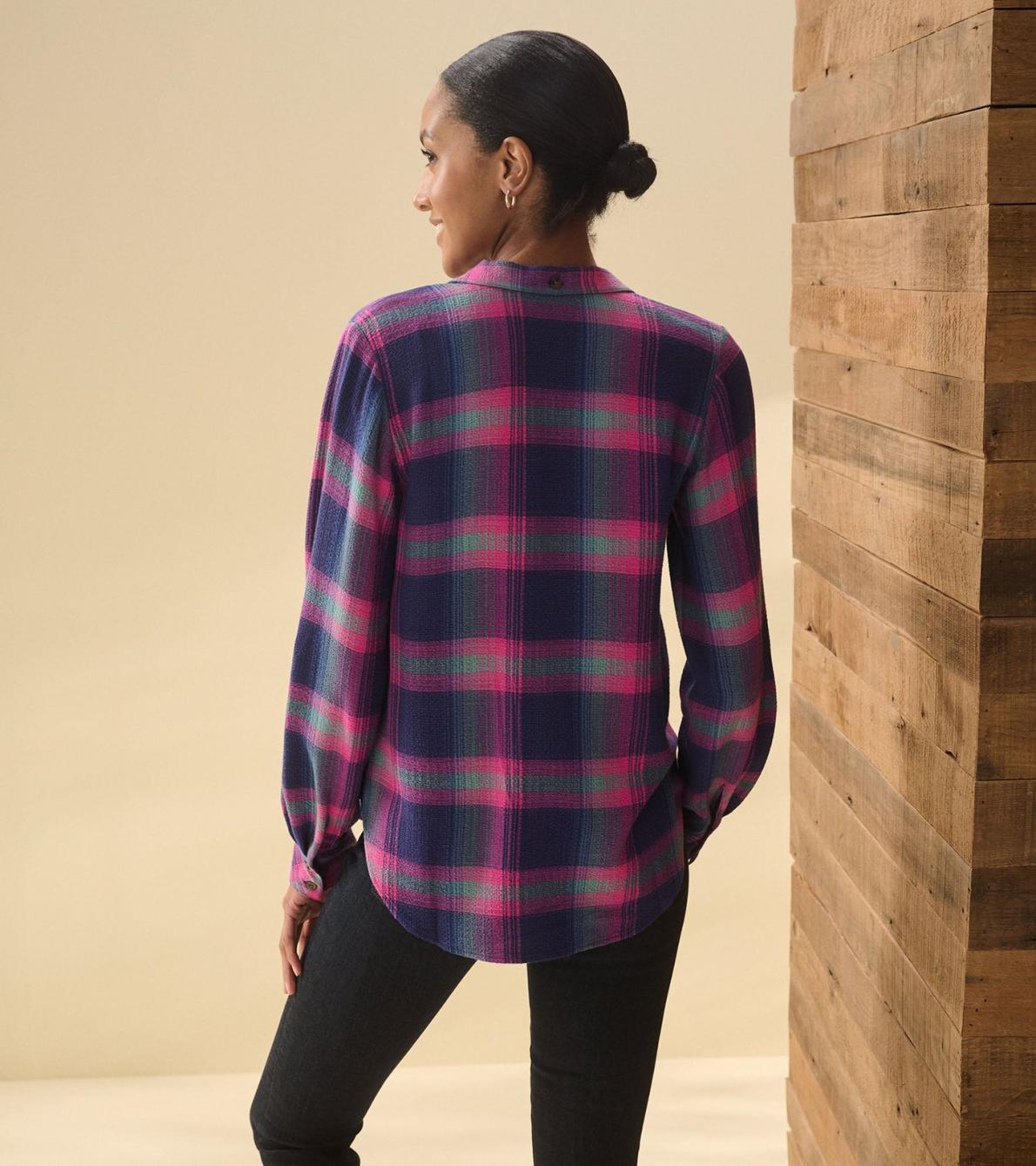 Hatley Tops | Women Lila Button Down - Fuchsia Plaid
