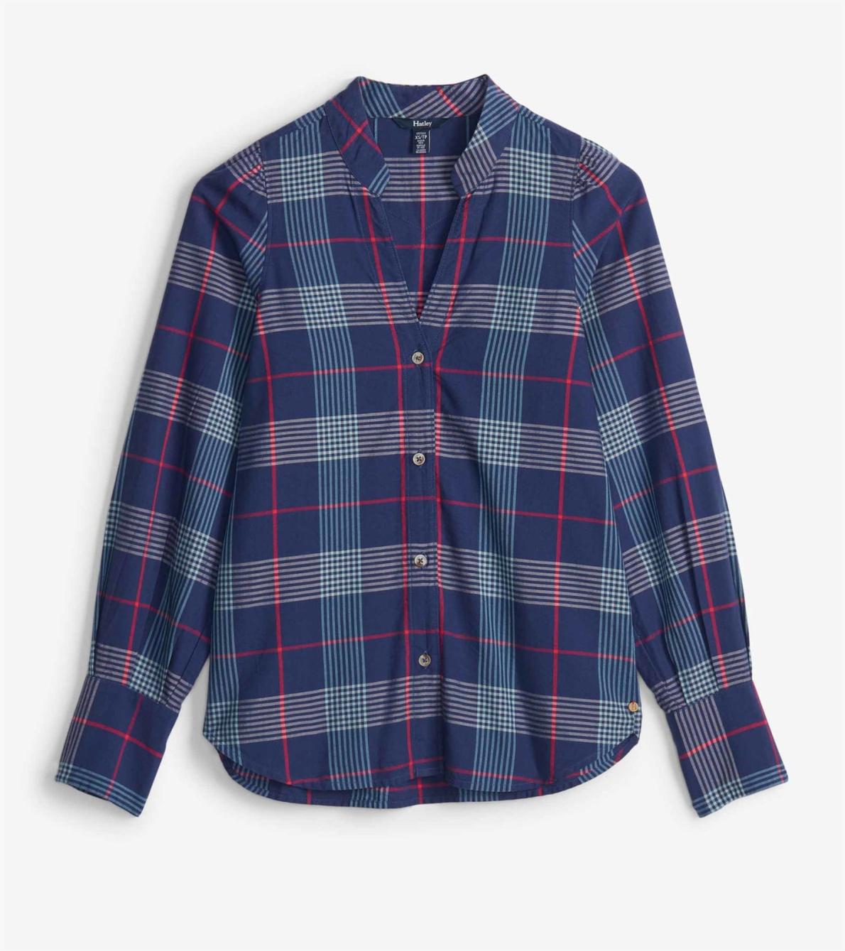 Hatley Tops | Women Olivia Blouse - Patriot Blue Plaid