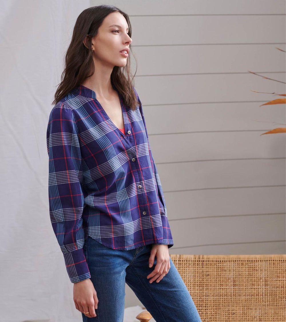 Hatley Tops | Women Olivia Blouse - Patriot Blue Plaid