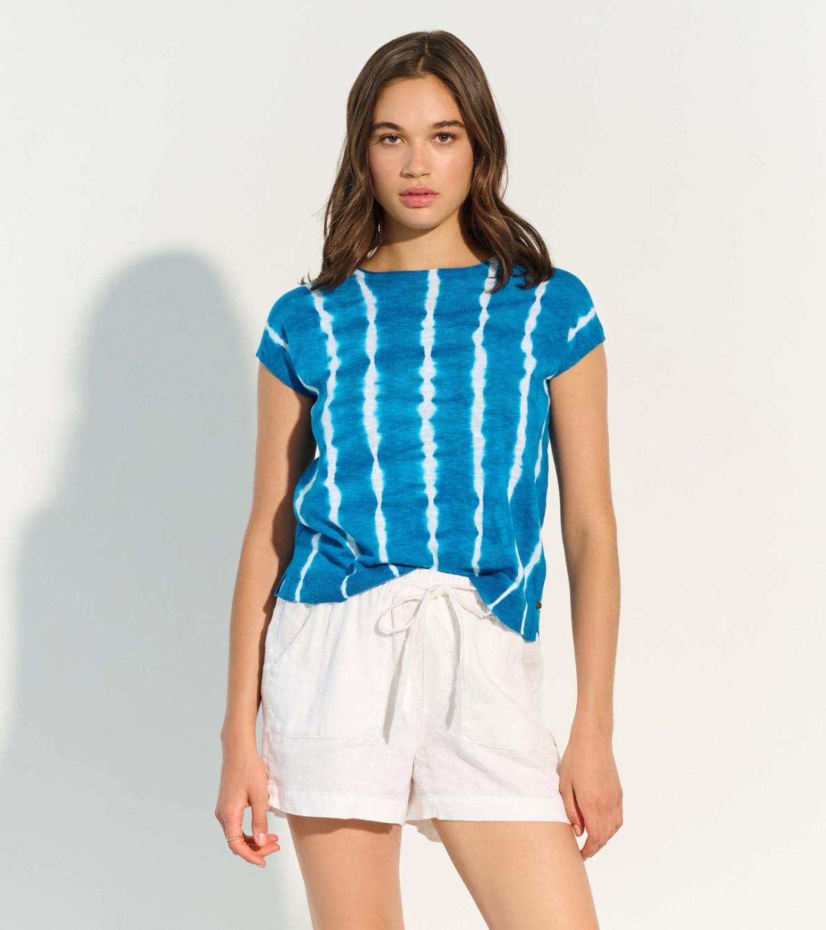 Hatley Tops | Women Piper Knit Tee - Mykonos Blue