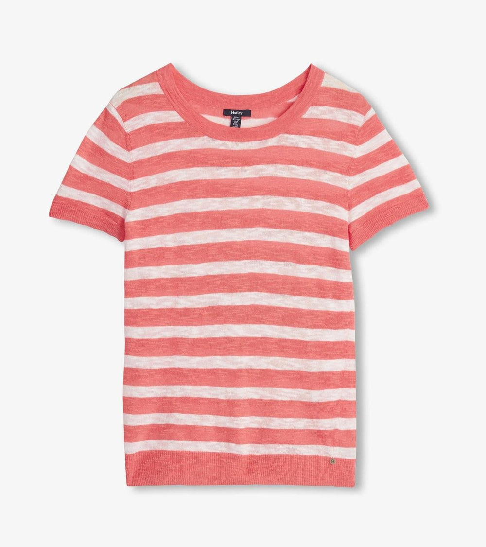 Hatley Tops | Women Simone Knit Tee - Coral Stripes