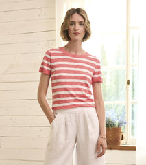 Hatley Tops | Women Simone Knit Tee - Coral Stripes