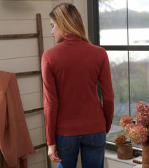 Hatley Tops | Women Snap Sleeve Turtleneck - Madder Brown