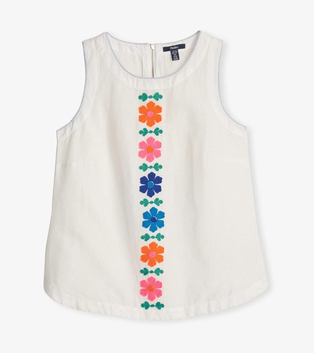 Hatley Tops | Women Tessa Tank Top - Embroidered Flowers