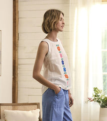 Hatley Tops | Women Tessa Tank Top - Embroidered Flowers