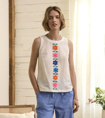 Hatley Tops | Women Tessa Tank Top - Embroidered Flowers