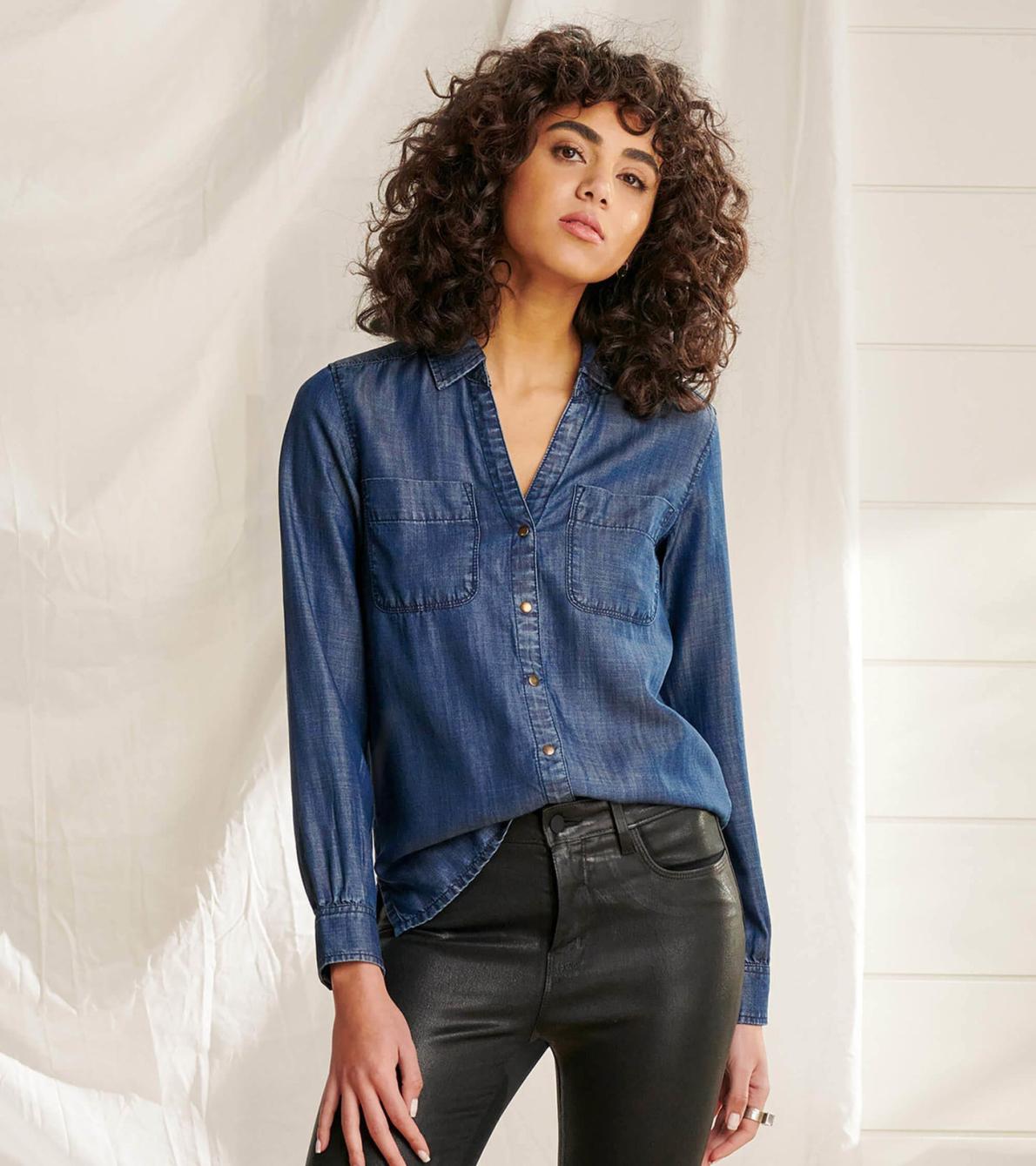 Hatley Tops | Women Utility Buttondown - Maritime Denim Wash