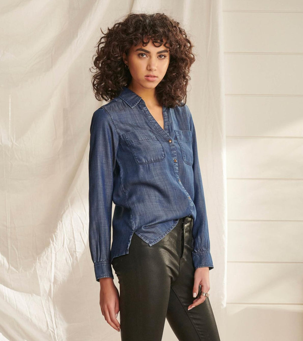 Hatley Tops | Women Utility Buttondown - Maritime Denim Wash